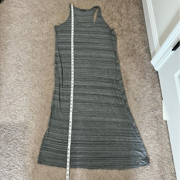 Vince Ultra-Thin Space Dye Gray Racerback Maxi Dress Size Large - Picture 3 of 7
